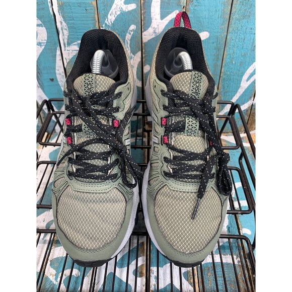 ASICS GEL VENTURE 7 WOMENS SZ 7.5 OLIVE GREEN/PINK RUNNING SHOE 1012A476 - Picture 3 of 10